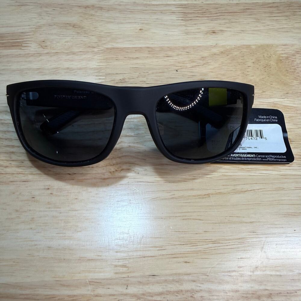 Foster Grant Polarized Black Wrap Unisex Sunglasses 100%UVA-UVB Beacon POL NWT